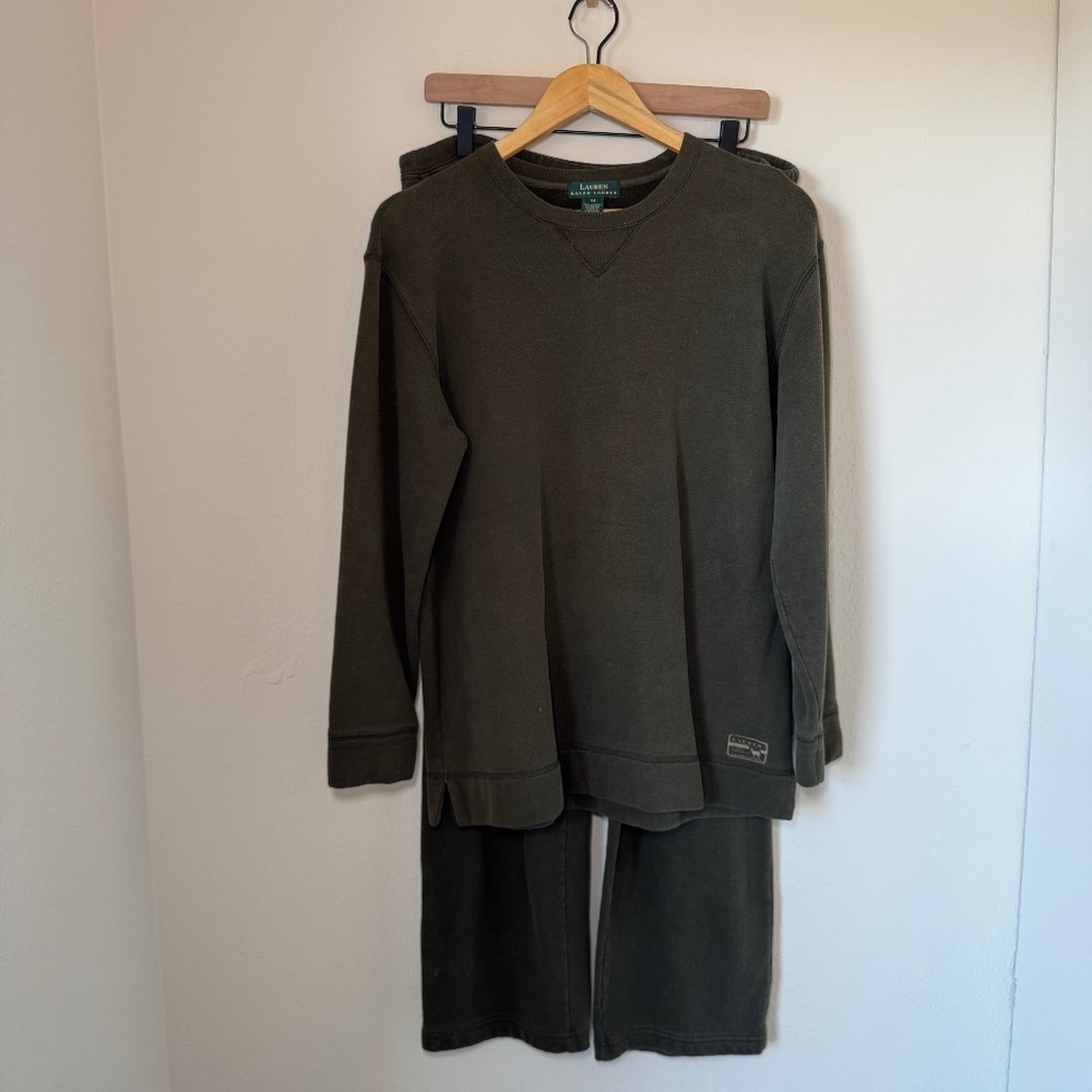 Lauren Ralph Lauren Olive Green Crew Neck Sweater